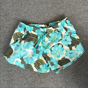 The North Face Blue and Green Floral Shorts